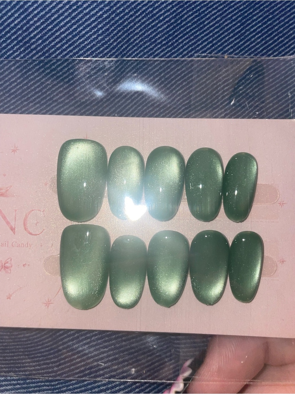 Green Press-On Nails Set - Unbranded